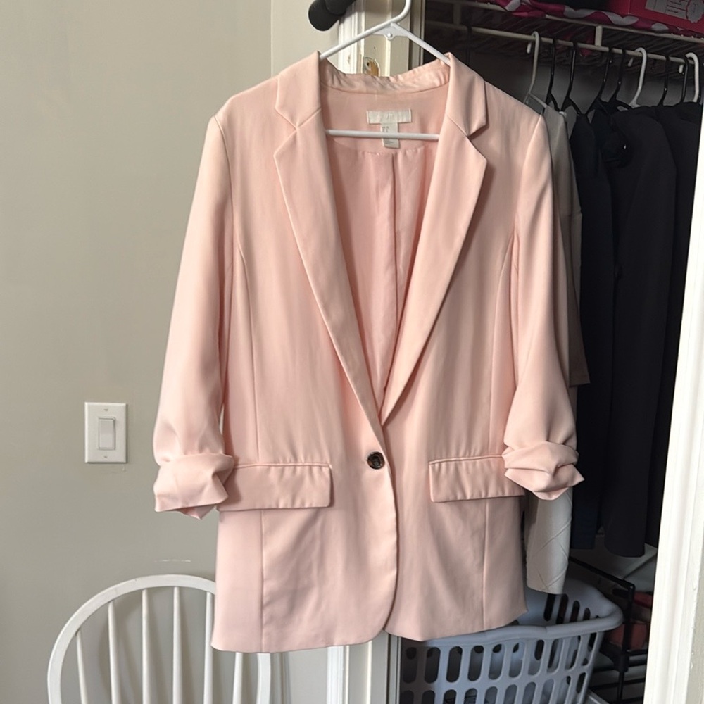 H&M Pink Tailored Blazer for Professional Elegance